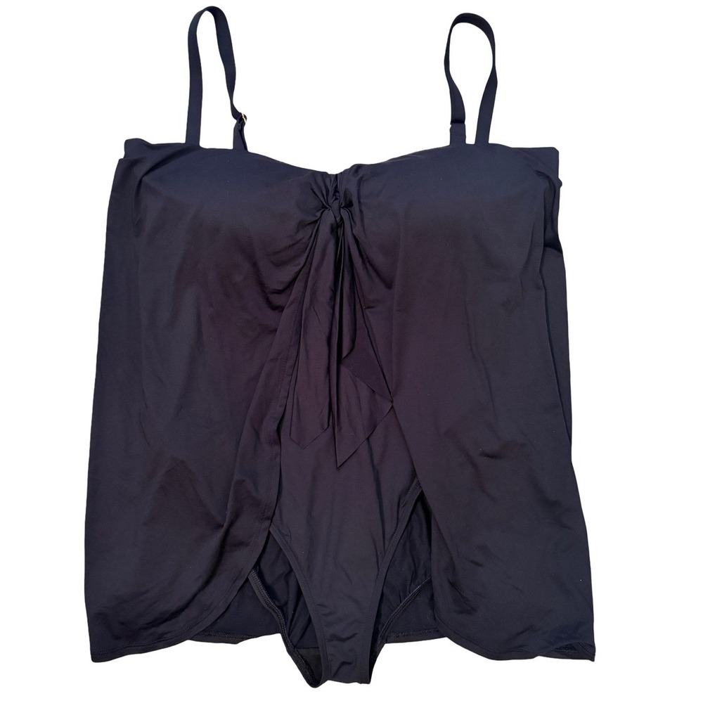 Lauren Ralph Lauren 18W Black Flyaway Swimdress One Piece Swimsuit NWT